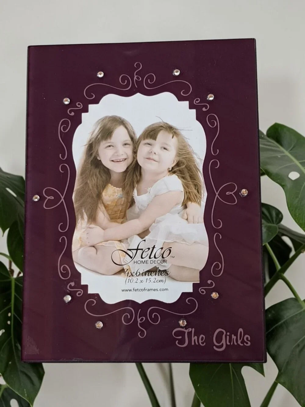 Fetco The Girls Picture Frame Purple with Rhinestones 4 x 6 inches